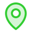 Pictogramme vert d'une horloge