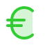 Pictogramme vert d'une horloge